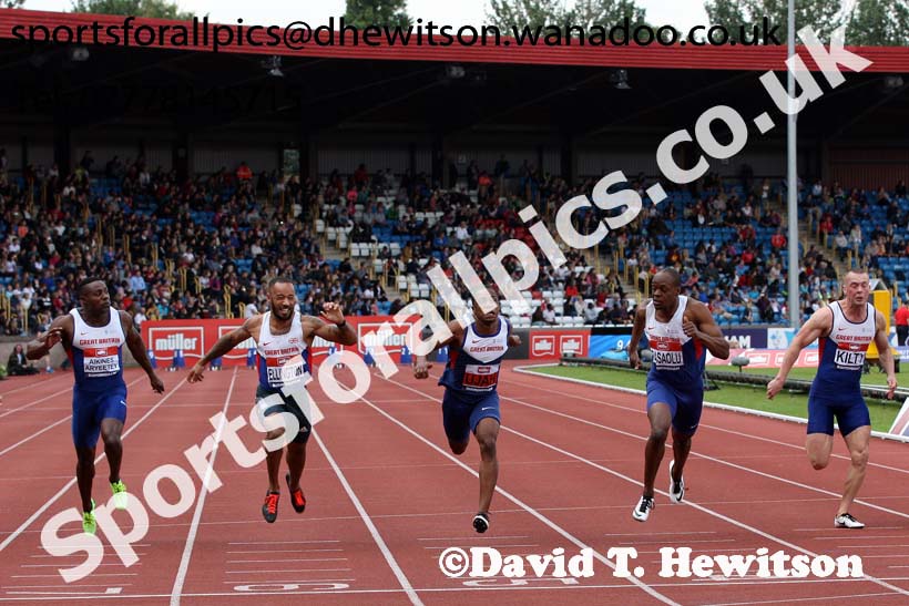 Mens 100 metres, British Championships, Birmingham. Photo: David T. Hewitson/Sports for All Pics